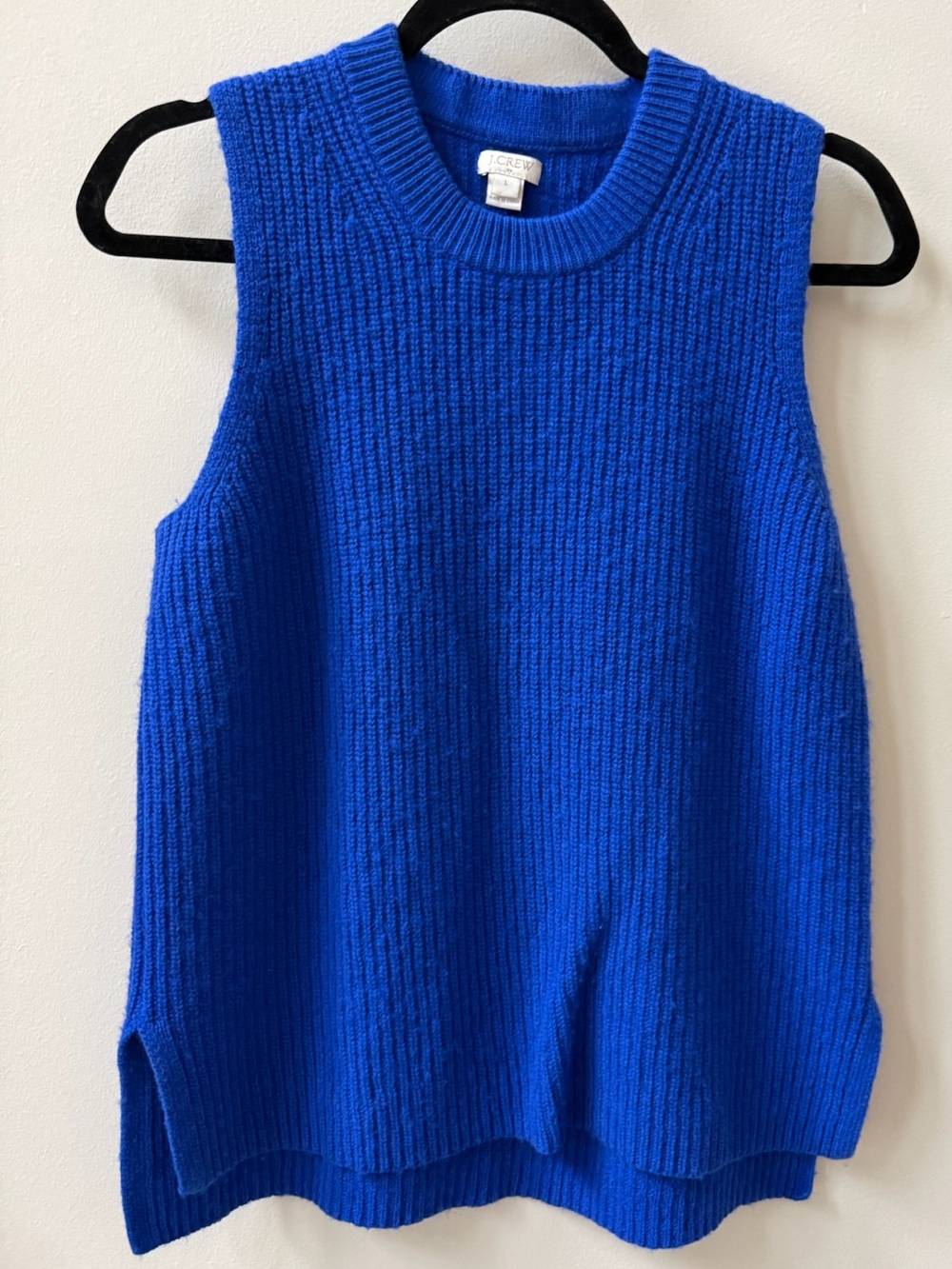 J.Crew Merino Wool Ribbed Sweater Vest Royal Blue L Modern Prep